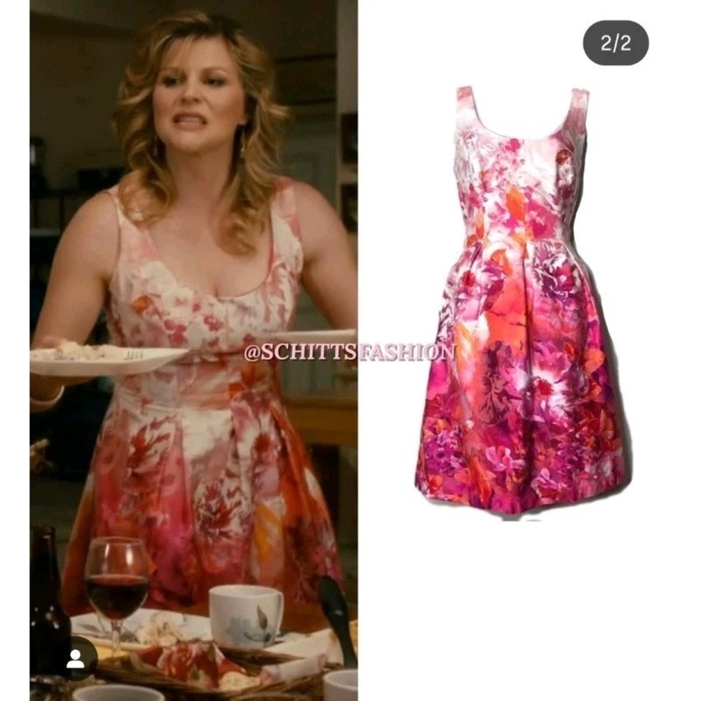Nine West Nwt $98 10 Schitt's Creek Jocelyn Floral Frock Dress Celebrity Fashion